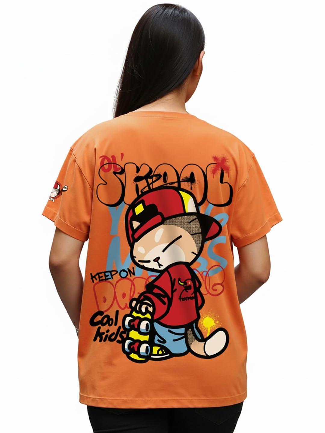 Women's 100% Cotton Graphic Print Boyfriend Fit Round Neck T-Shirt-image-29