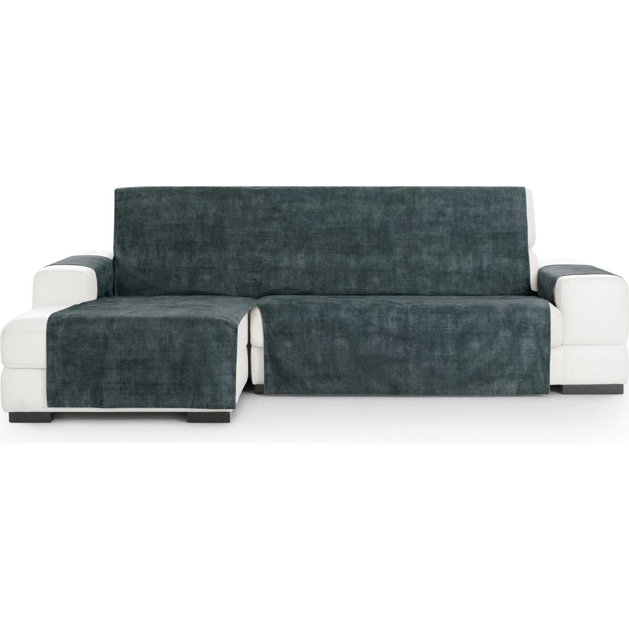 Housse de canapé chaiselongue gauche universelle gris anthracite protection canapé