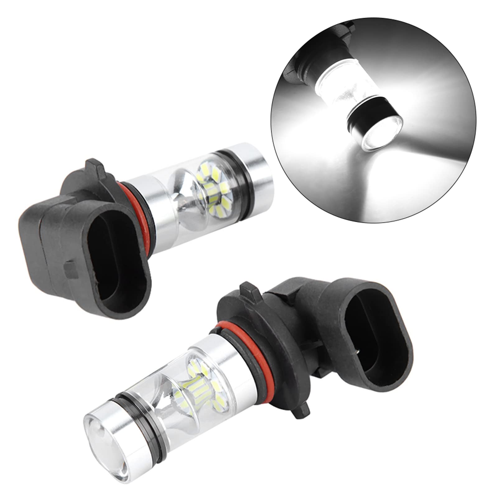 Yctze 2pcs Ampoules LED Blanches Haute Luminosité 9006/HB4 100 W pour Phares Antibrouillard pour éclairage Enti Brouillard Feu pour led HB4 Anti erreur Ampoules Antibrouillard de Voiture