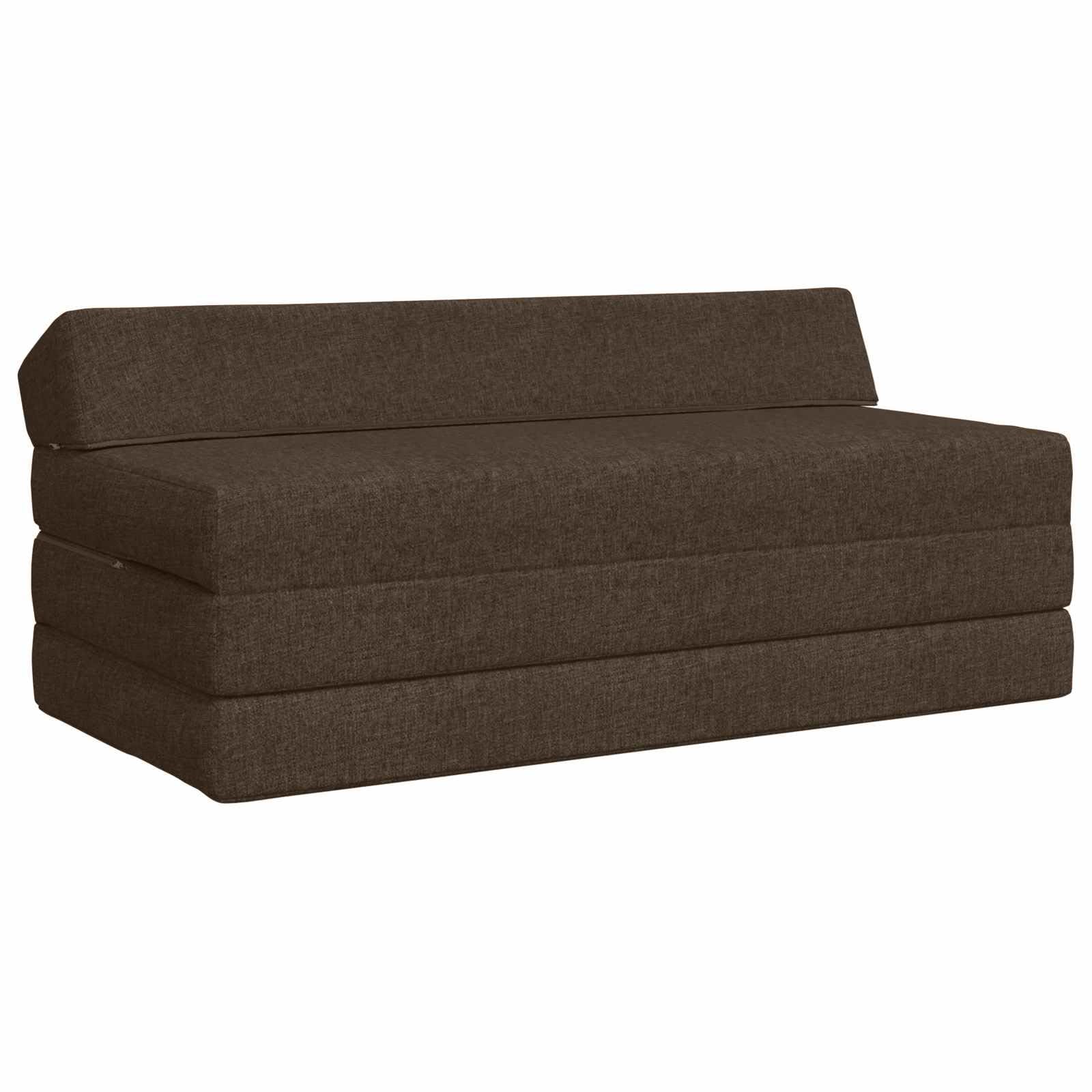 Łóżko składane w kolorze szarobrązowym (taupe), 120 x 60 x 49 cm, materiał z funkcją 2 w 1, sofa do spania i lounge, meble tapicerowane do salonu, pokoju gościnnego i biura, ze schowkiem i