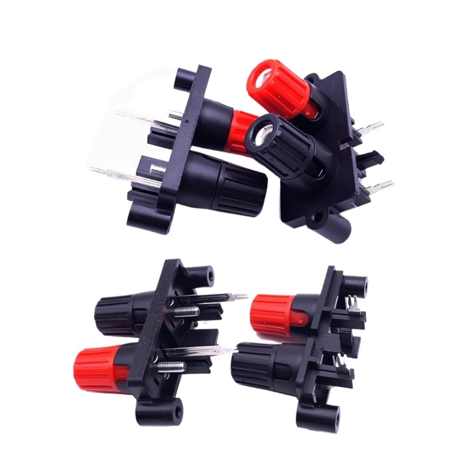 Złącze audio WP2-10A, wzmacniacz mocy głośnika, zacisk sprężynowy, 2-pozycyjne złącze bananowe, złącze wtykowe proste/zakrzywione, 1/2/5 jednostki (igła, 5