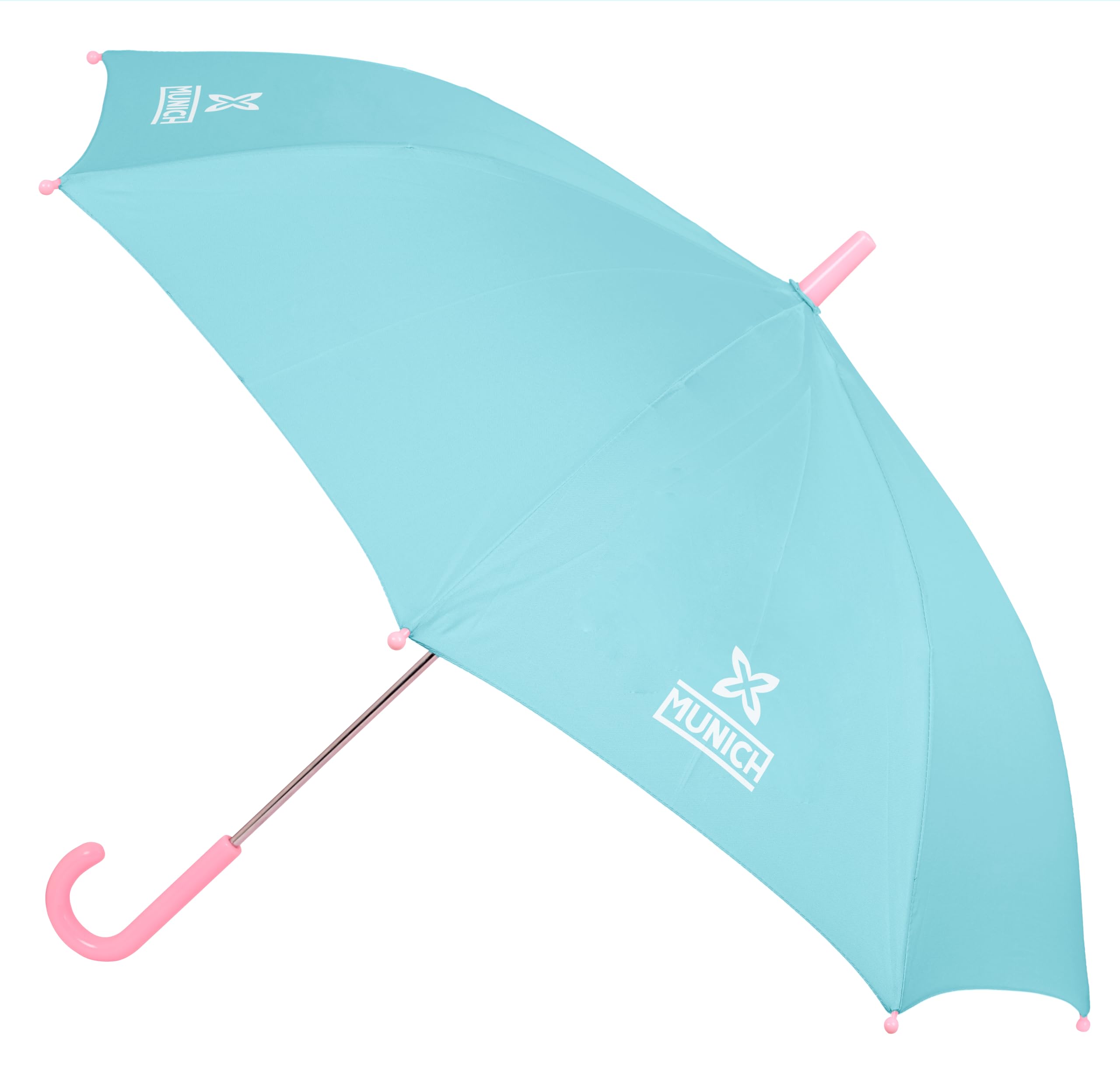 safta MUNICH HEAVEN - Ombrello manuale, 8 pannelli, aste metalliche, comodo e versatile, qualità e resistenza, 48 cm, materiale poliestere, colore celeste, azzurro, Estándar, Casual