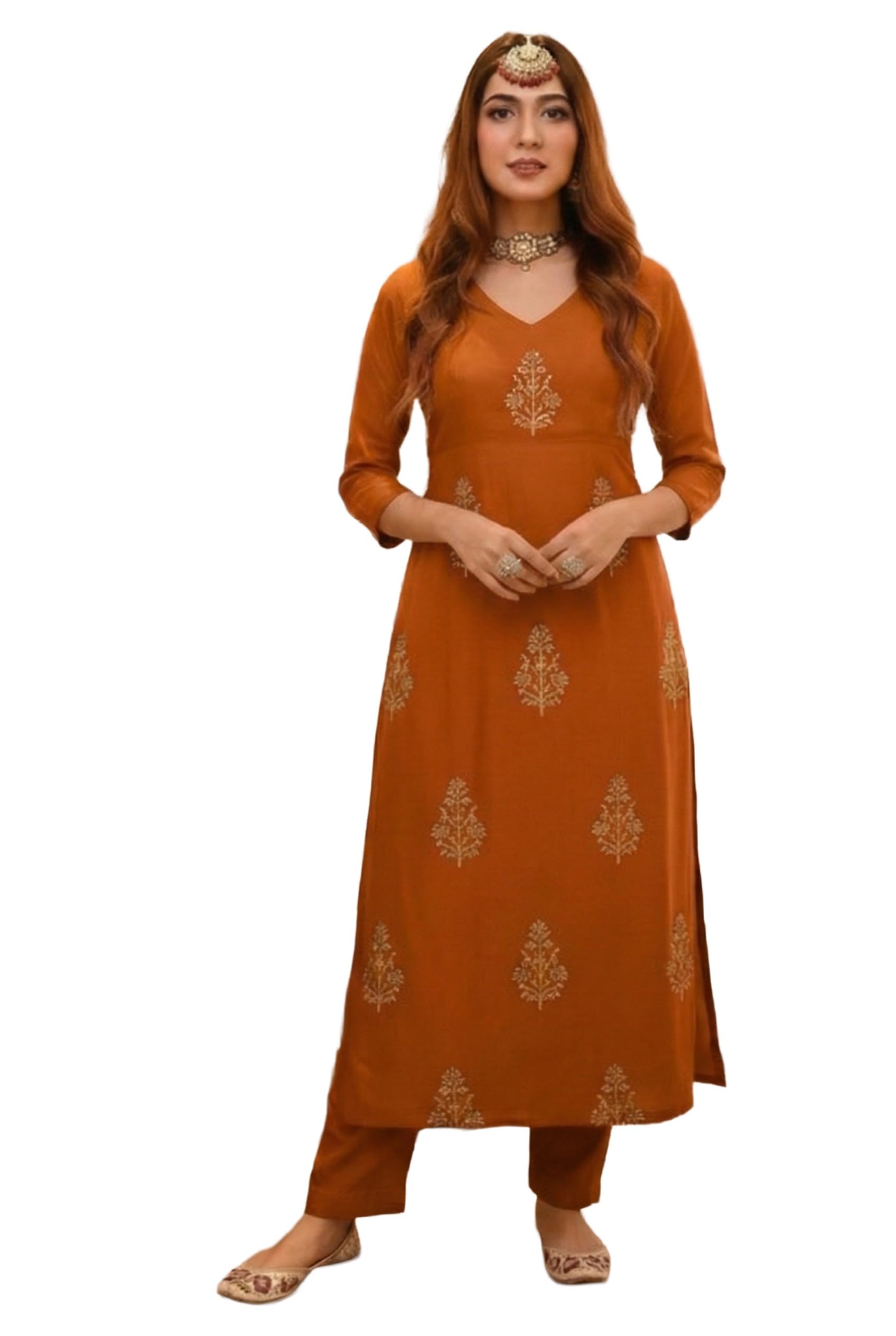 anni designer Women's Rayon Viscose Straight Printed Kurta Pant Set | 2-Piece Ethnic Suit for Casual, Daily, Office-picture-24