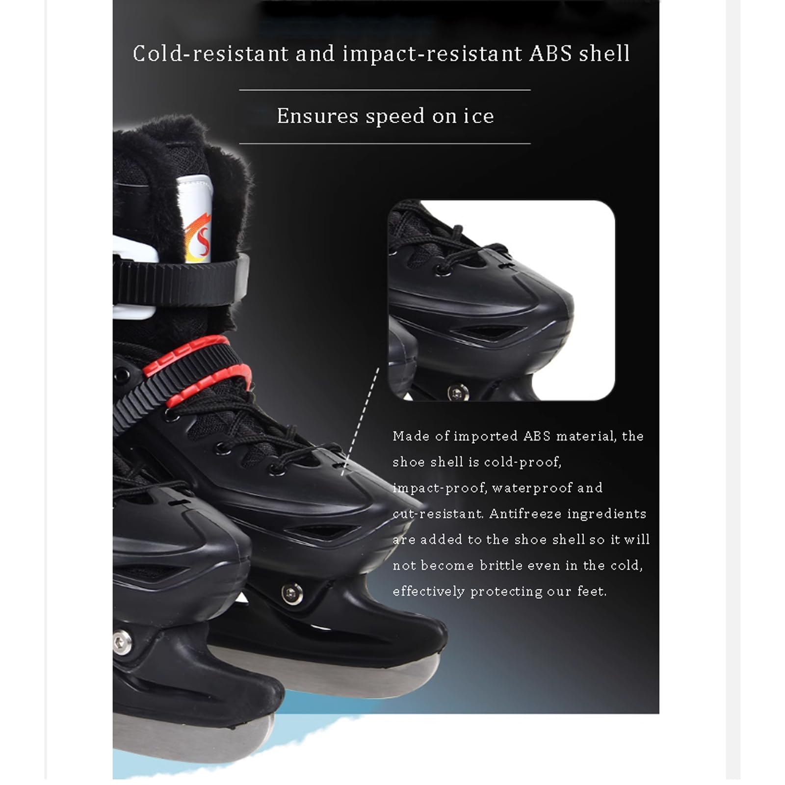 Patins à glace pour hommes et femmes débutants professionnels chauds taille réglable patins de patinage patins à billes patins de patinage de vitesse système de laçage rapide et boucle push-lock