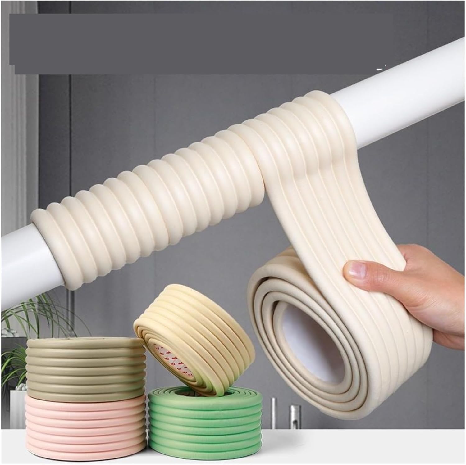 Foam Tape Sewer Soundproof Damping Piece Self-adhesive Tape Backing Adhesive Toilet Drainage Pipe Protection Material(Pink,8cm X 5 M)