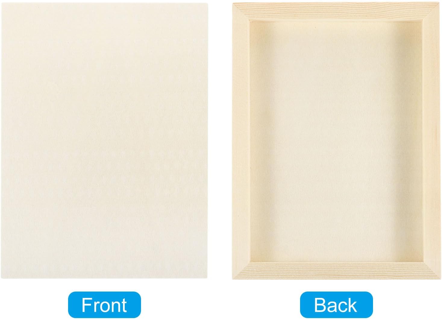 PATIKIL 6"x8" Wood Panels Board, 8 Pack Unfinished Square Art Wood Canvas Panel Painting Boards for DIY Craft Painting Use, Wood Color