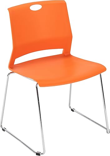 Miniatura 3 de Juego de 4 sillas apilables color naranja