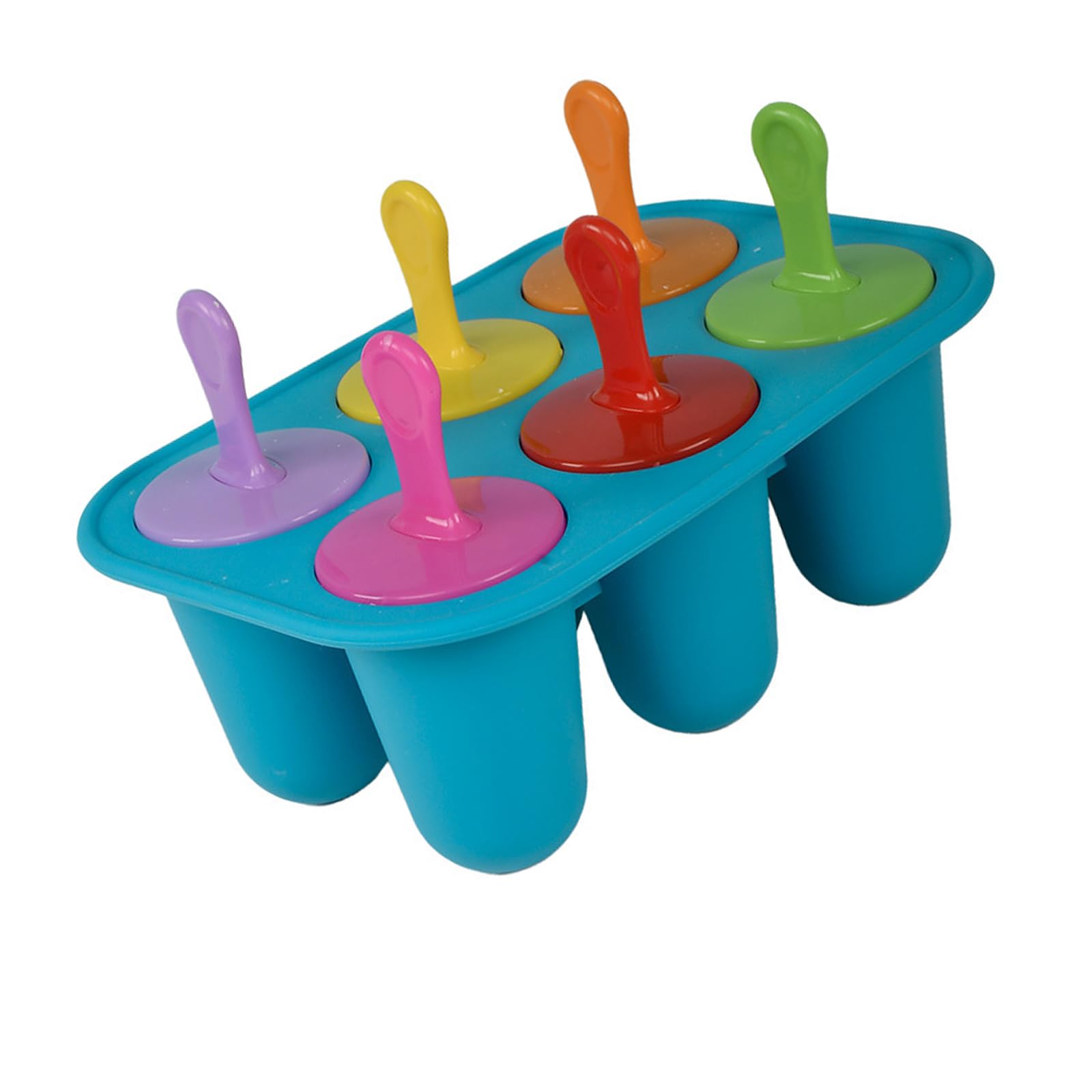 Oxxggkao 6 Compartment Efficient Silicone Ice Popsicles Molds Safe Freezing Treat Molds for Iced Treats and Family Fun Activity Kids Ice Popsicles Maker