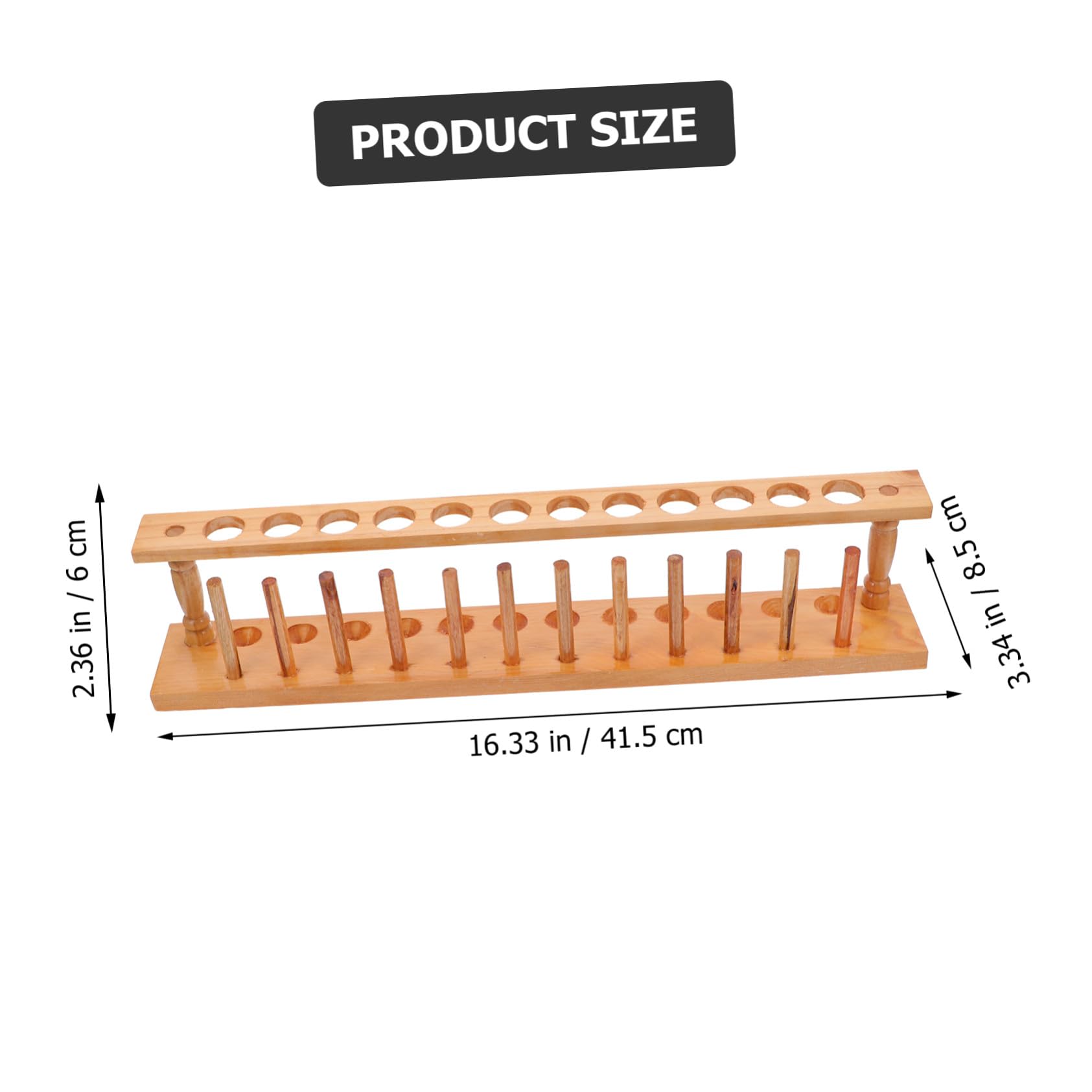 Support de Rangement Étagère Tubulaire Bien Polie pour Tubes à Essai en Bois Beige Ne Blesse Pas les Mains, pour Laboratoire et École