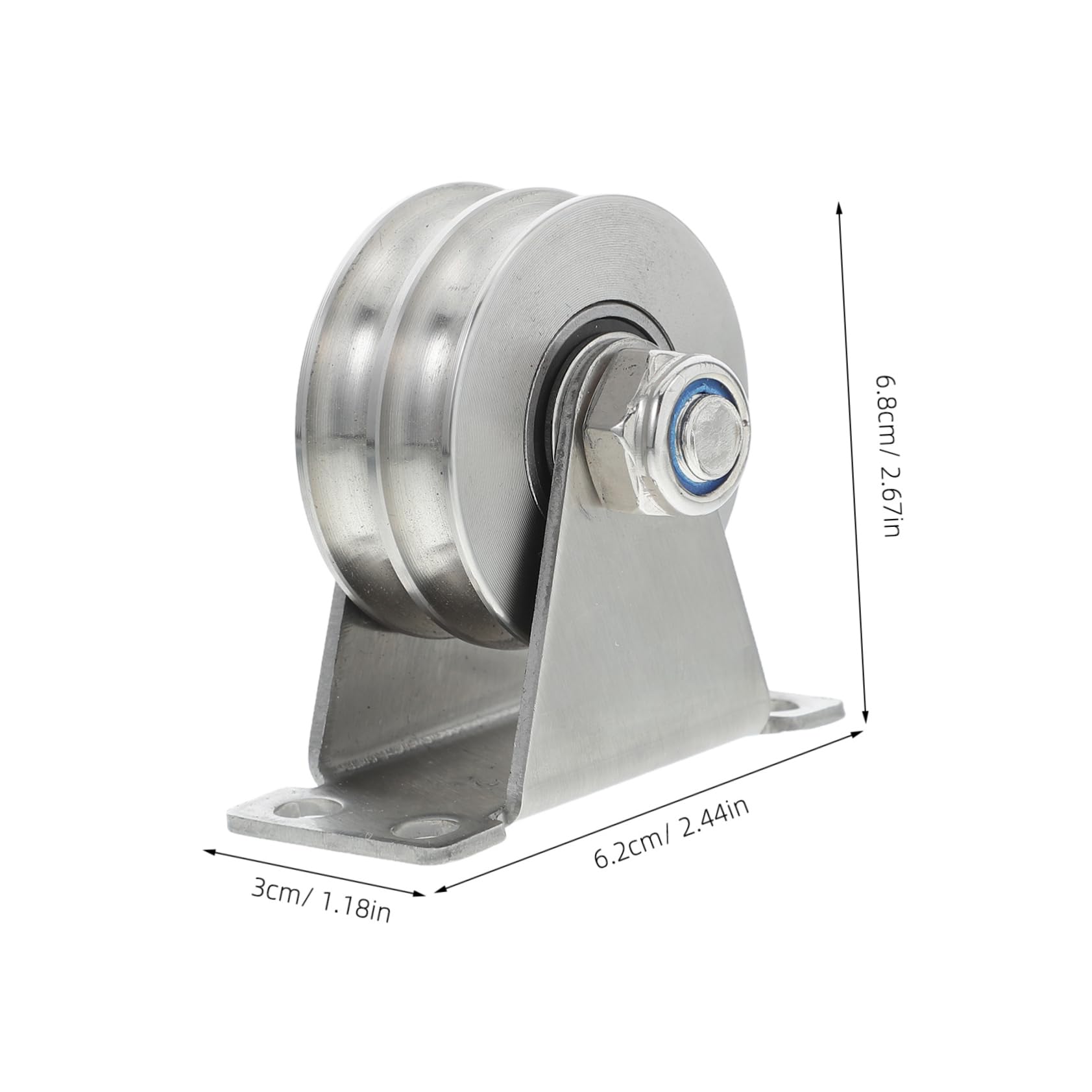 FUNOMOCYA Sliding Door and Ceiling Mount Pulley System Stainless Steel U-Type Groove Cable Laying Pulley Strong Load Bearing and Quiet Operation