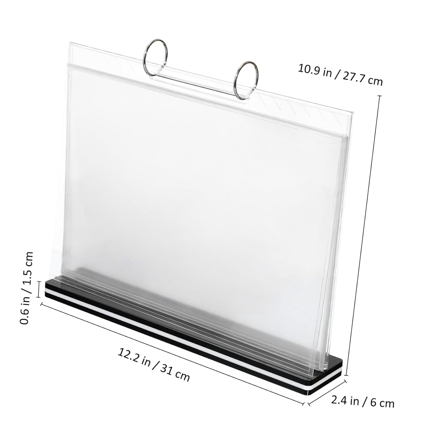 Ciieeo Acrylic Table Sign Holder Horizontal Display Stand with Flip Design for Menus Schedules and Corporate Materials High Sturdy Base Easy Document Updates