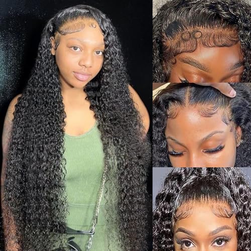JTMMP 13x6 Deep Wave Lace Front Wigs Human Hair for Women 200% Density