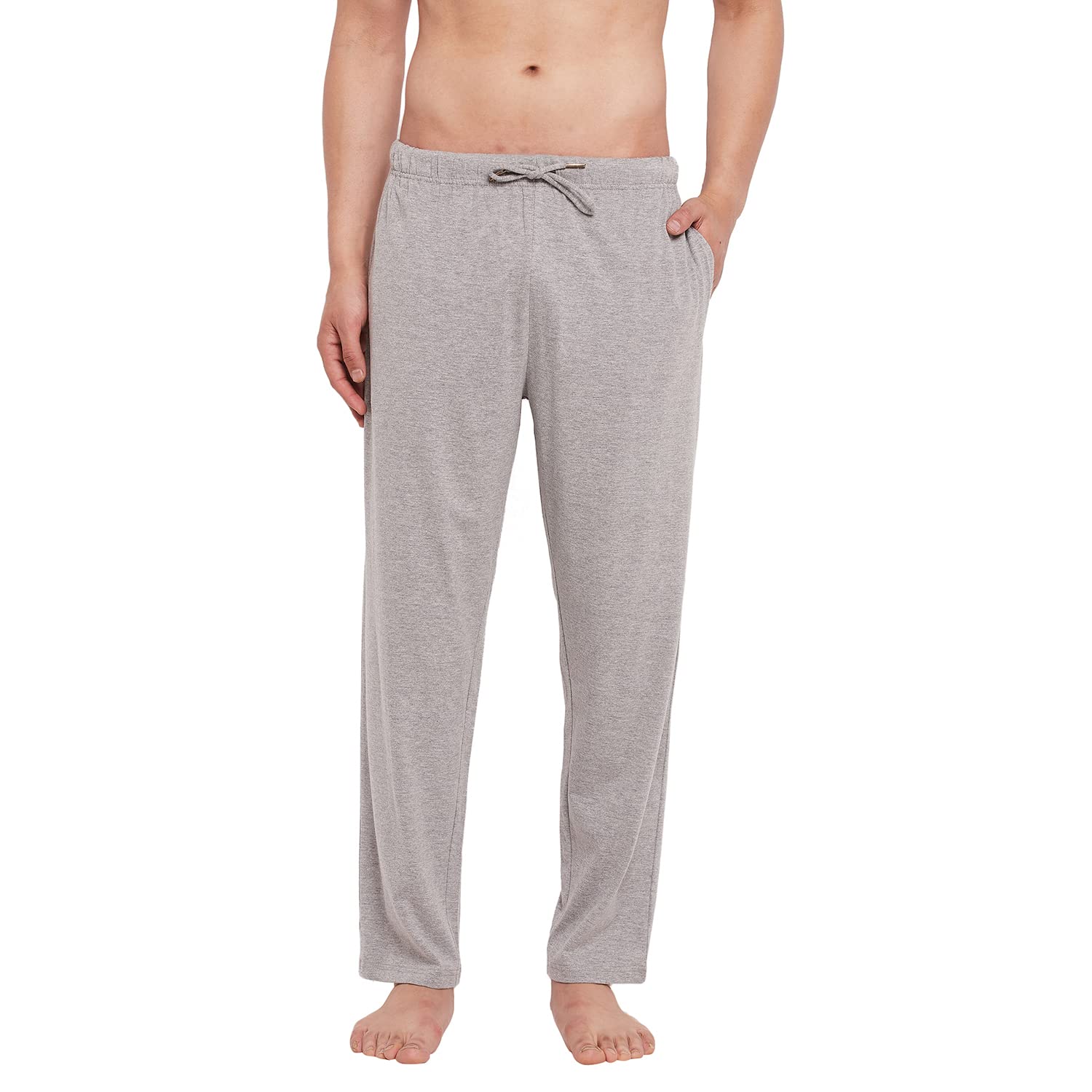 hypernation Grey Melange Cotton Blend Knitted Men's Pajama(HYPM03520)-picture-40