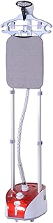 HOMCOM Plancha Vertical Vapor 1950W, Depósito de 2 L, 32g/min, Plancha de Vapor Vertical con Barra Telescópica, Listo en 38s,Colgador de Ropa, Centro de Planchado para Hogar Oficina, Rojo