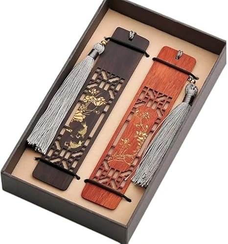 KryZaro 手作り彫刻 木製ブックマーク 15×3.2×0.2cm ビジネスプレゼント 天然ウォールナット材 ロゴ刻印可能 精緻花柄/幾何柄 書斎・オフィス用 高級感