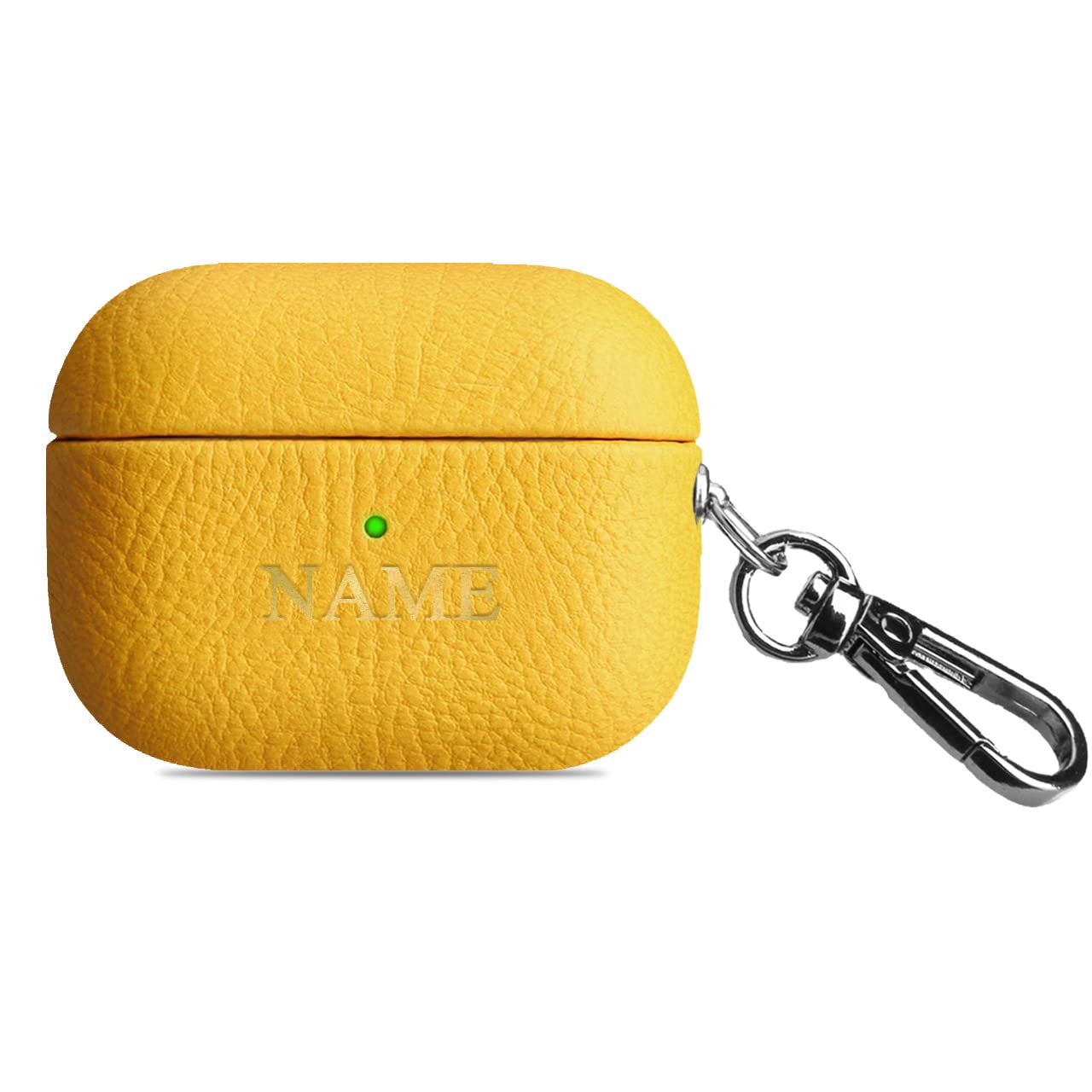 Personalized Initials Leather Airpods case for Apple Airpods Pro 2nd Generation Luxury Vegan Cover with Keychain Custom Name Embossed Letters Cases (