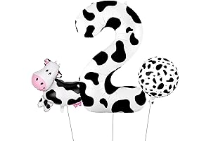 Cow Print Number Balloons: Farm Animal Party Essential