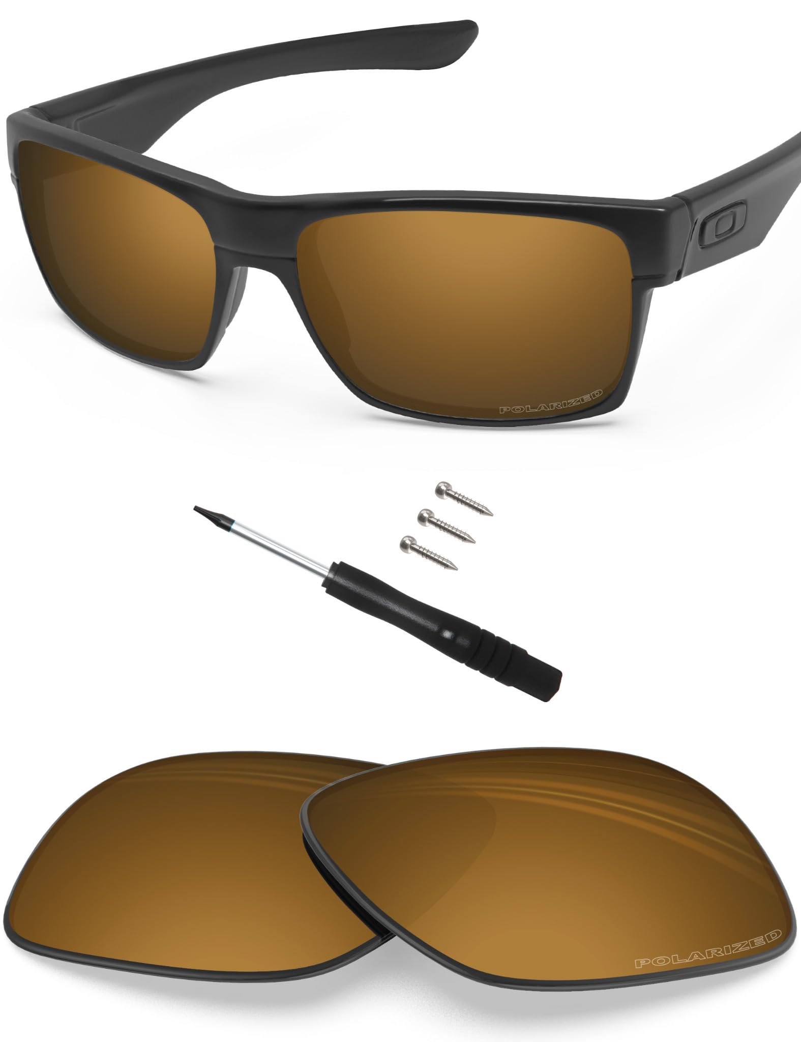 BlazerBuck Anti-salt Polarized Replacement Lenses for Oakley TwoFace OO9189 - Pearl Gold