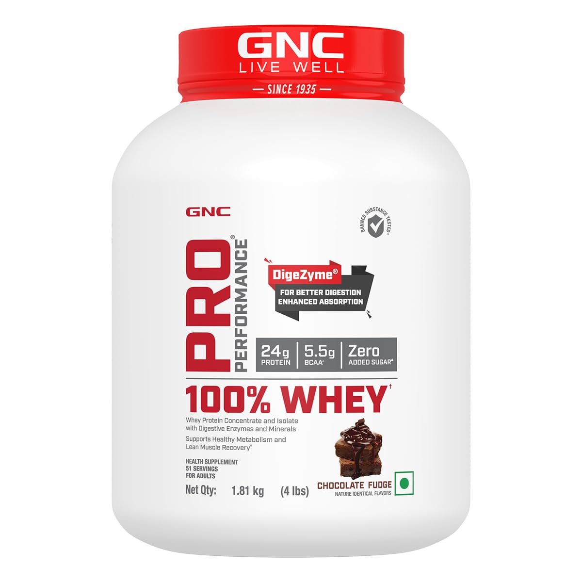 GNC Pro Performance 100% Whey Protein Powder | Boosts Strength & Endurance | Builds Lean Muscles | Fastens Muscle Recovery | Formulated In USA | 24g Protein | 5.5g BCAA | Chocolate Fudge | 4 lbs (B0B9YHP7RW) Amazon Price History, Amazon Price Tracker