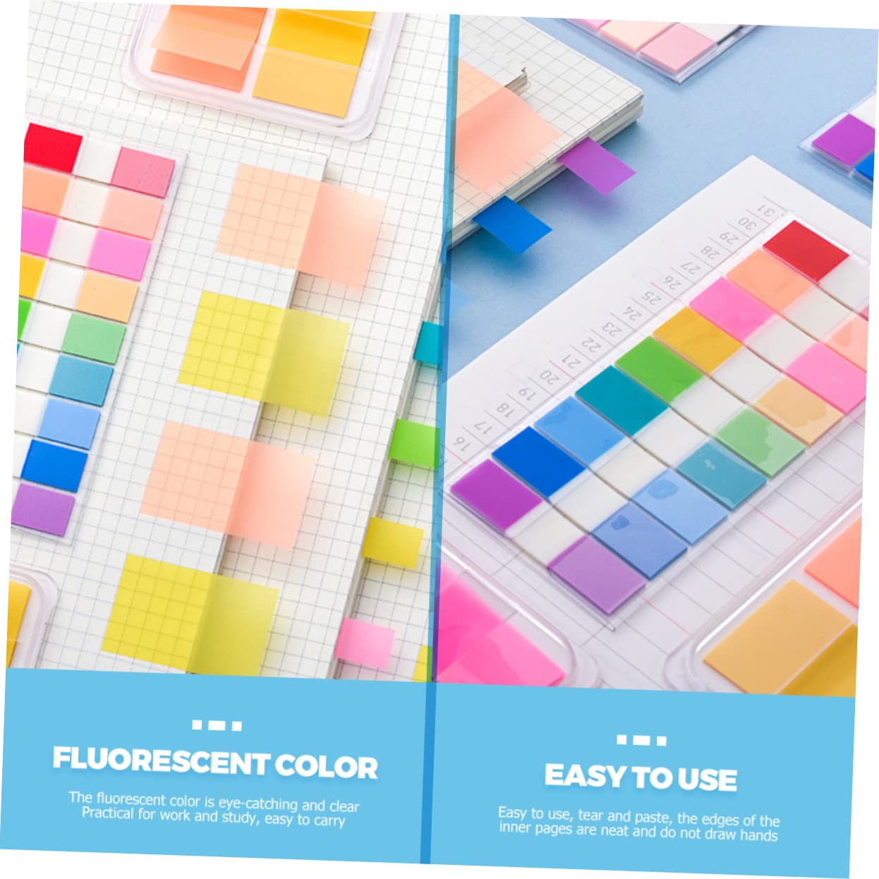 ABOOFAN 3600pezzi Segnapagina Adesivi Colorati Fluorescenti Per Indici e Annotazioni Libri Diari e Planner Facile Da Rimuovere e Riposizionare Materiale Sicuro e Pratico