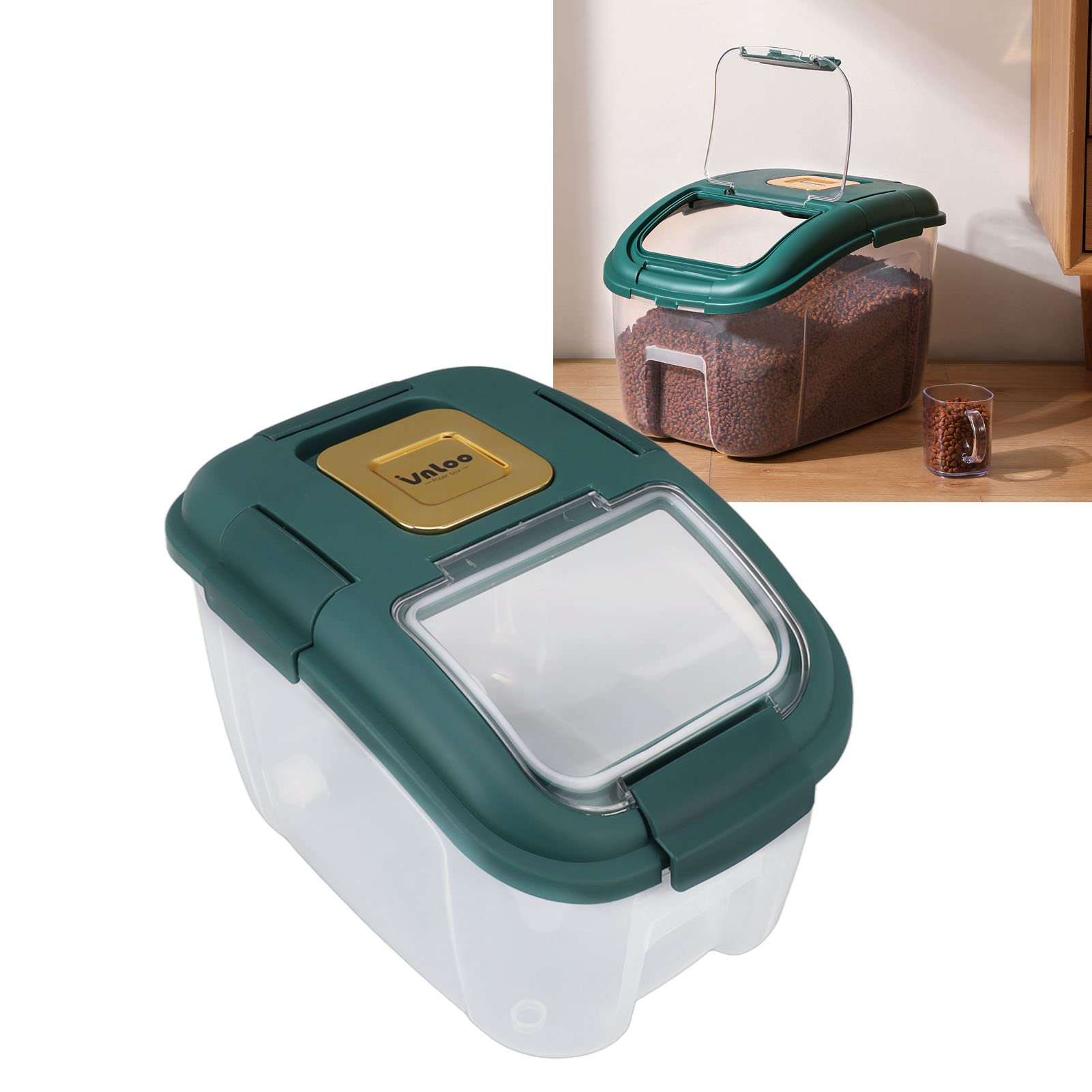Scatola per la Conservazione del Riso di Grande capacità con Coperchio Trasparente e Chiusura Eccellente per Uso in, Materiale PP per Uso Alimentare, Perfetta per Riso e Cibi Secchi