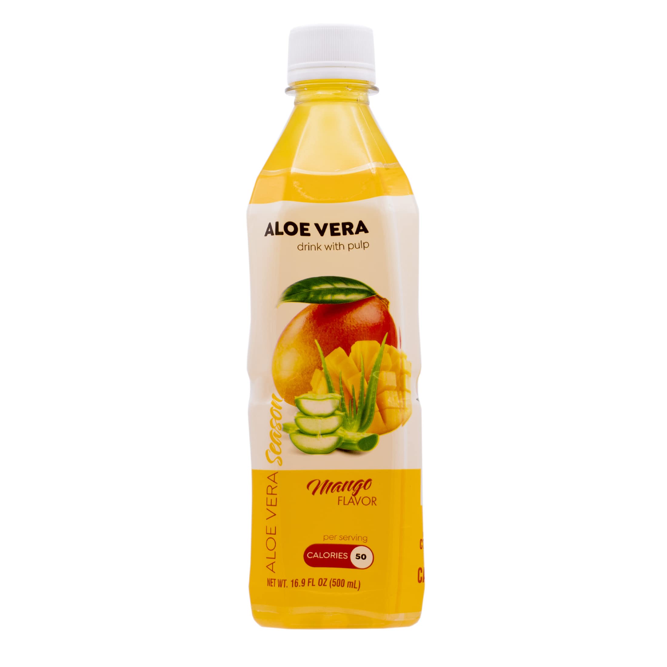 Season Aloe Vera Drink with Pulp, Mango Flavor, 16.9 fl oz (Pack of 12)