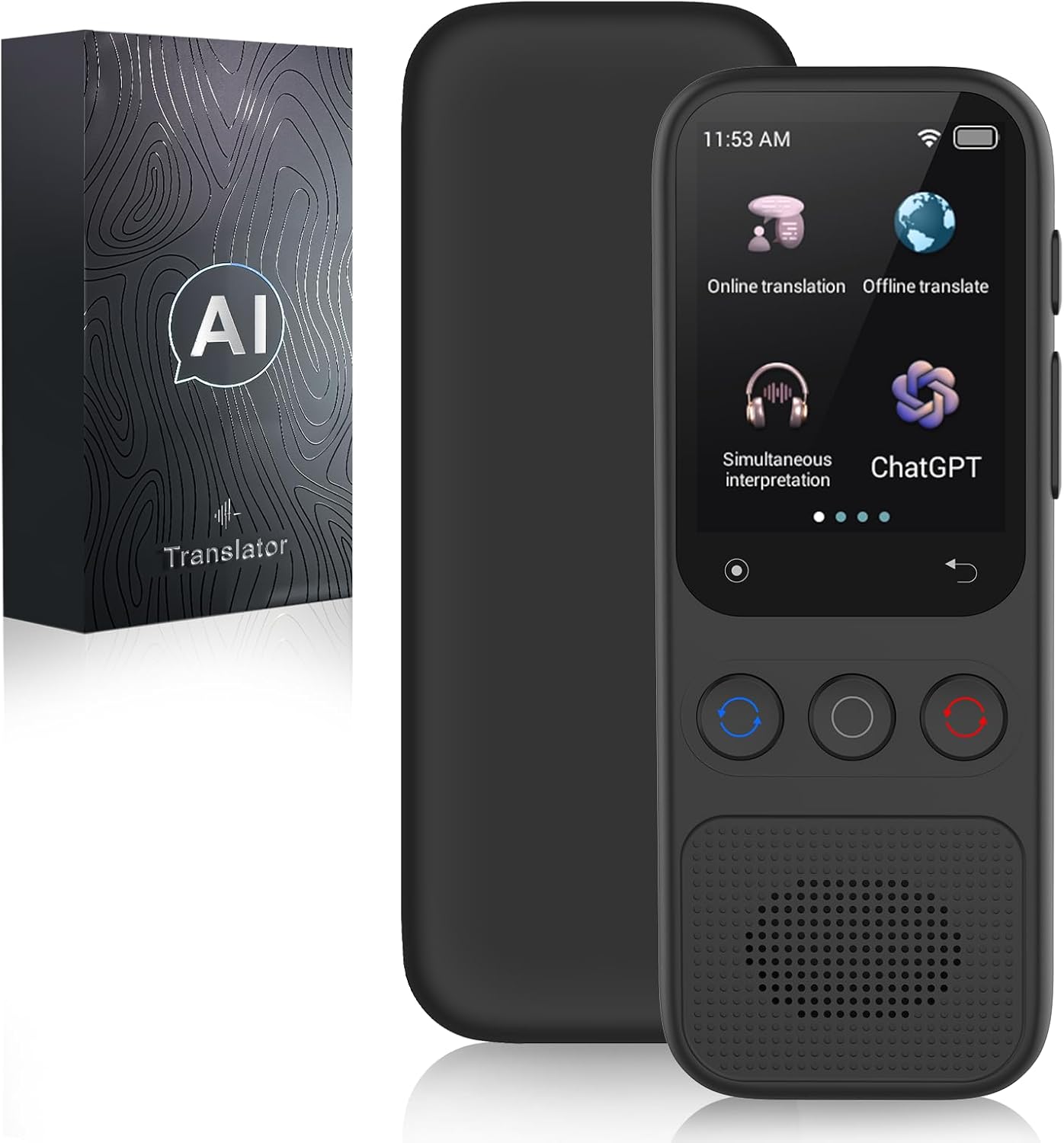 Language Translator Device, Real-Time Translator Device, Instant Translator with 138 Languages, AI/ChatGPT/Recording/Offline Translator Portable for Travel, Business, Study