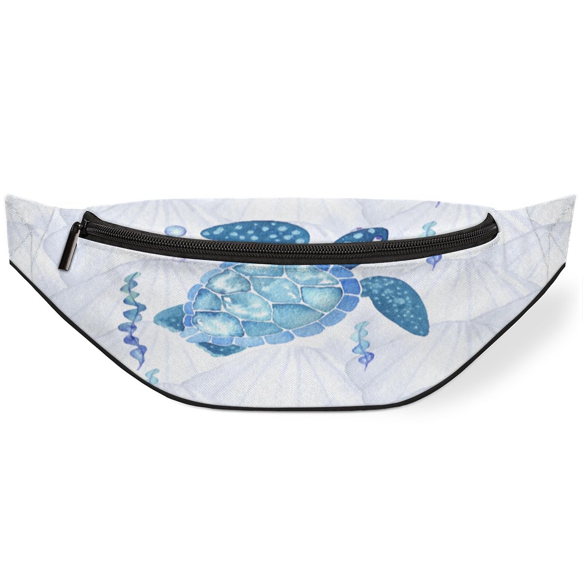 Watercolour Turtle Shell Fanny Pack for Women Men Waist Pack Crossbody Bag with Adjustable Belt for Travel Hiking Running Cycling Festivals