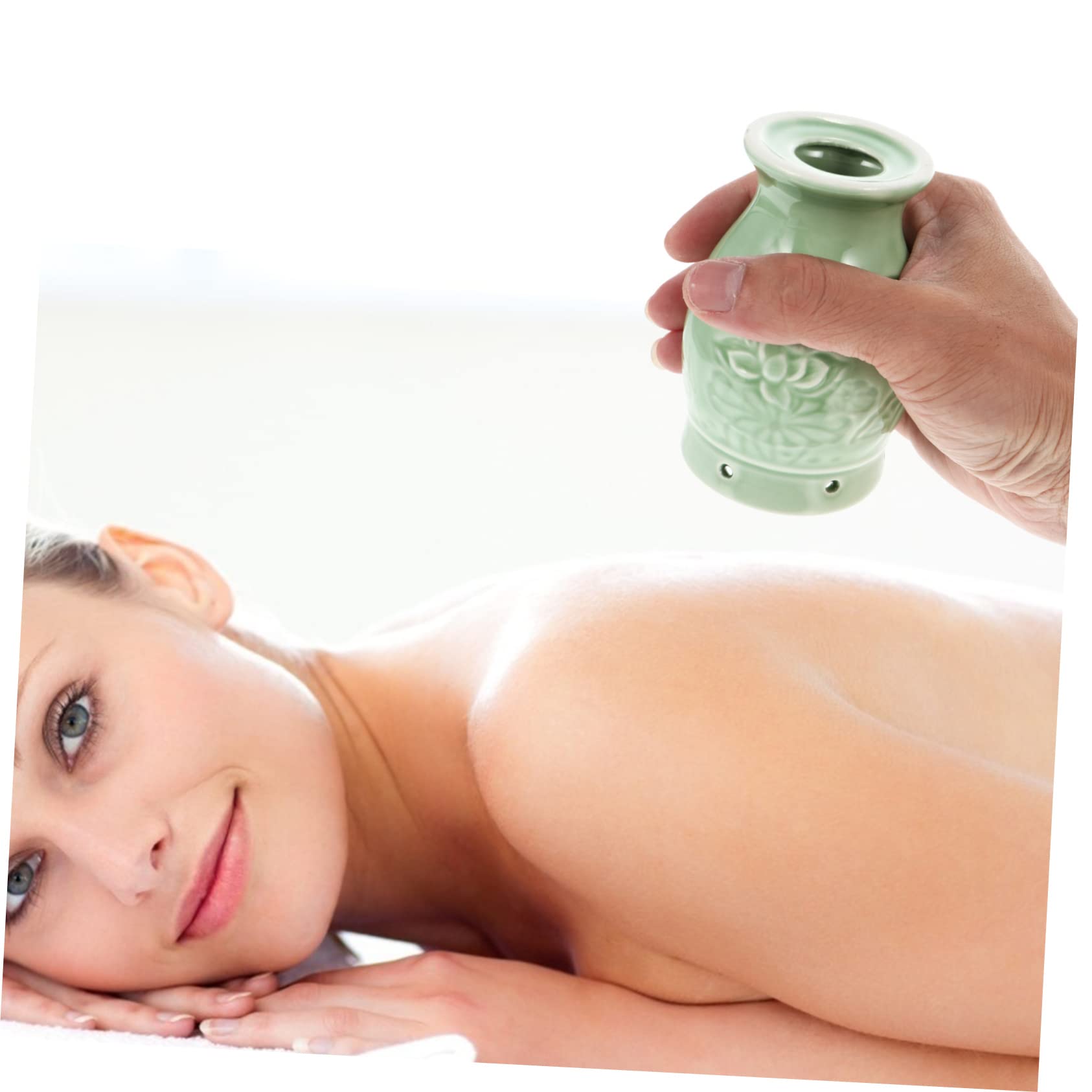 NOLITOY Porcelain Moxibustion Box Moxibustion Moxa Device Pot for Body Circulation