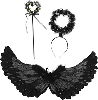 FOMIYES 1 Conjunto De Acessórios De Bandana De Asas De Anjo Para Meninas Trajes Adultos Asas De Cabeça De Fada E Para Crianças Asas Negras Anjo Infantil Asas
