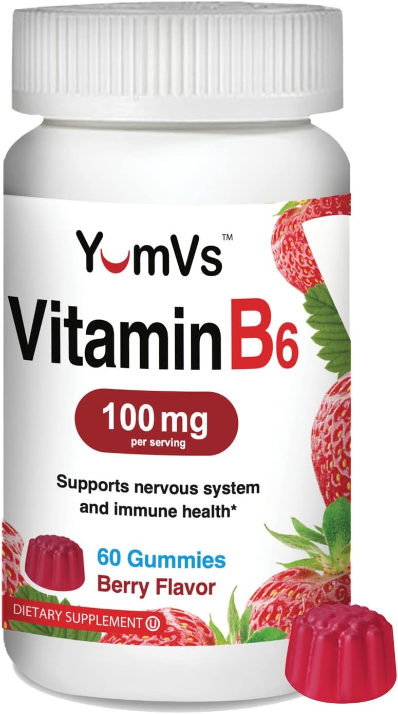 Vitamin B6 Gummies 100mg by YumVs Supports Nervous System