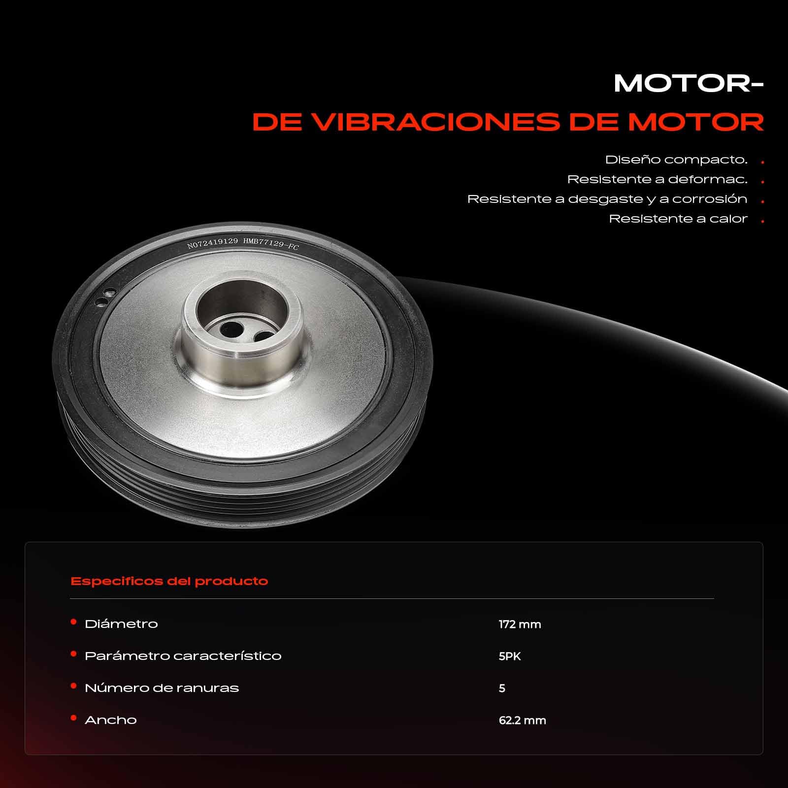 Frankberg Polea de correa del cigüeñal Diesel Compatible con M.i.n.i R56 1.6L 2.0L 2010-2013 M.i.n.i cabrio R57 1.6L 2.0L 2010-2015 Replace# 11238477129
