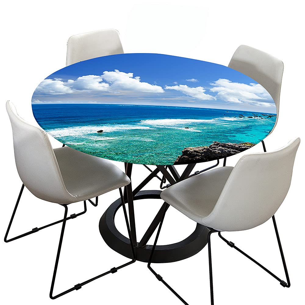 Manteles Redondo Antimanchas, Morbuy Impermeables Mantel De Mesa Lavable, 3D Mandala Impresión Manteles Redondo Poliéster Para