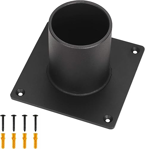 YZZHAJ Outdoor Post Light Base Heavy Duty Pier Mount Adapter for 3" Post Light Fixtures Surface Mount Post Matte Black (1 PCS)
