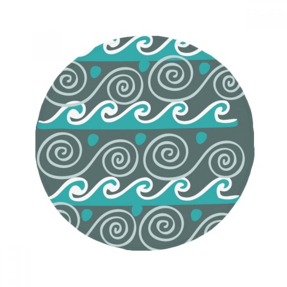 Tapis rond bleu wave Mexique 80cm anti-slip de sécurité pour la cuisine