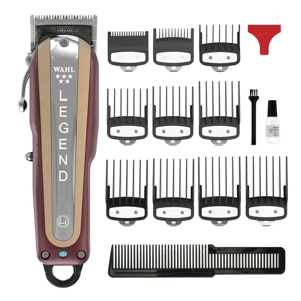 WAHL 5 Star schnurlose Legende, professionelle Haarschneidemaschine, Pro Haarschneideset, verstellbarer Kegelhebel, Crunch Blade, Keilklingen, schnurlos, Friseurzubehör, rot