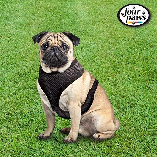 Image of Four Paws Walk-About Comfort Control No-Pull Harness for Dogs, Adjustable Soft Padded Breathable Air Mesh Dog Vest for Walking, Black, Large