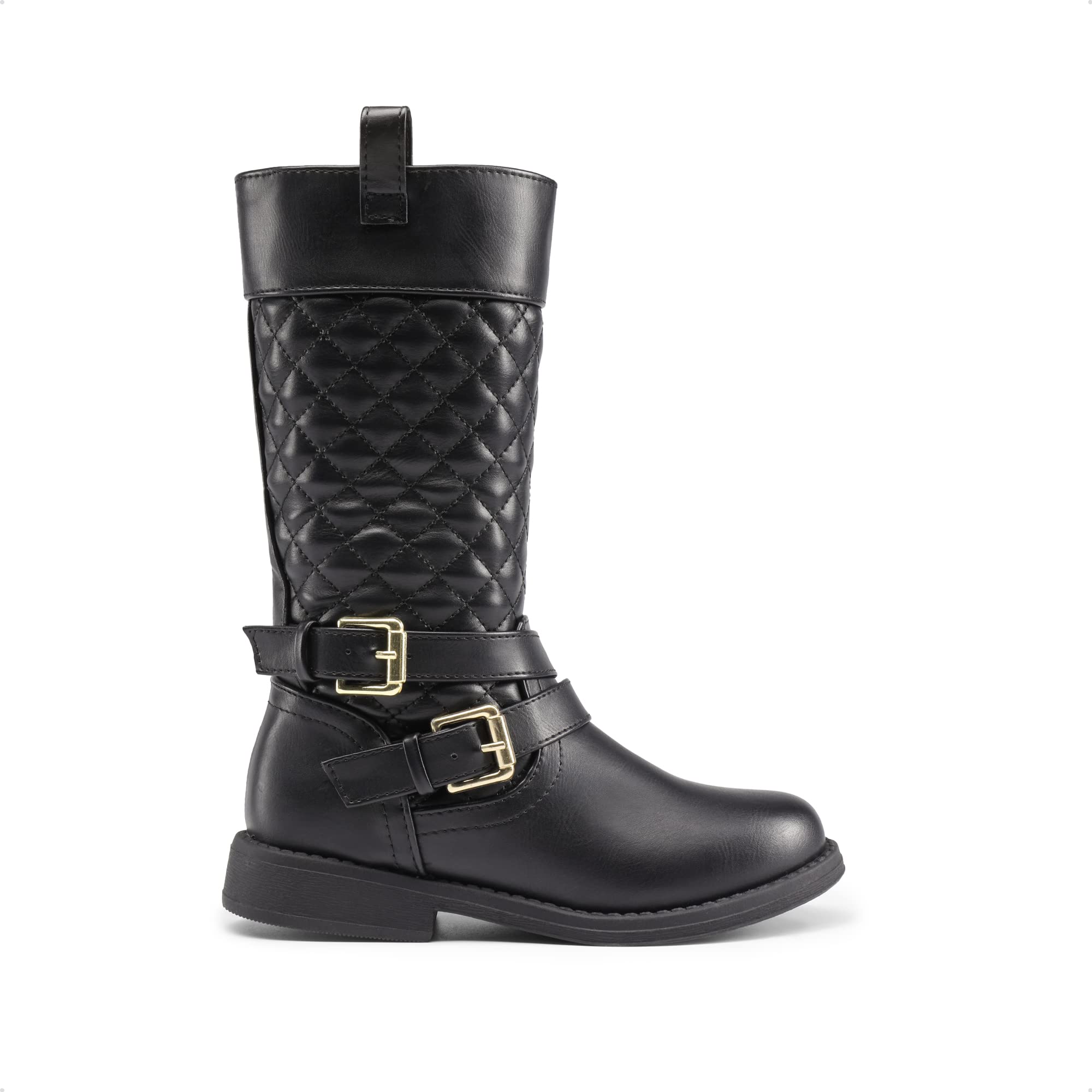 DREAM PAIRS Botas de equitación unisex para niñas y niñas, color negro, hasta la rodilla, para otoño e invierno