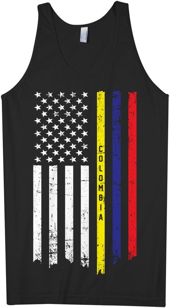 Threadrock Men's Colombian American Flag Tank Top