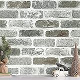 Gray Brick Wallpaper Peel and Stick Wallpaper Brick Contact Paper 17.7inch x 118.1inch Faux Grey Brick Self Adhesive Wallpaper Brick Peel and Stick Wallpaper Removable Decorative Wallpaper