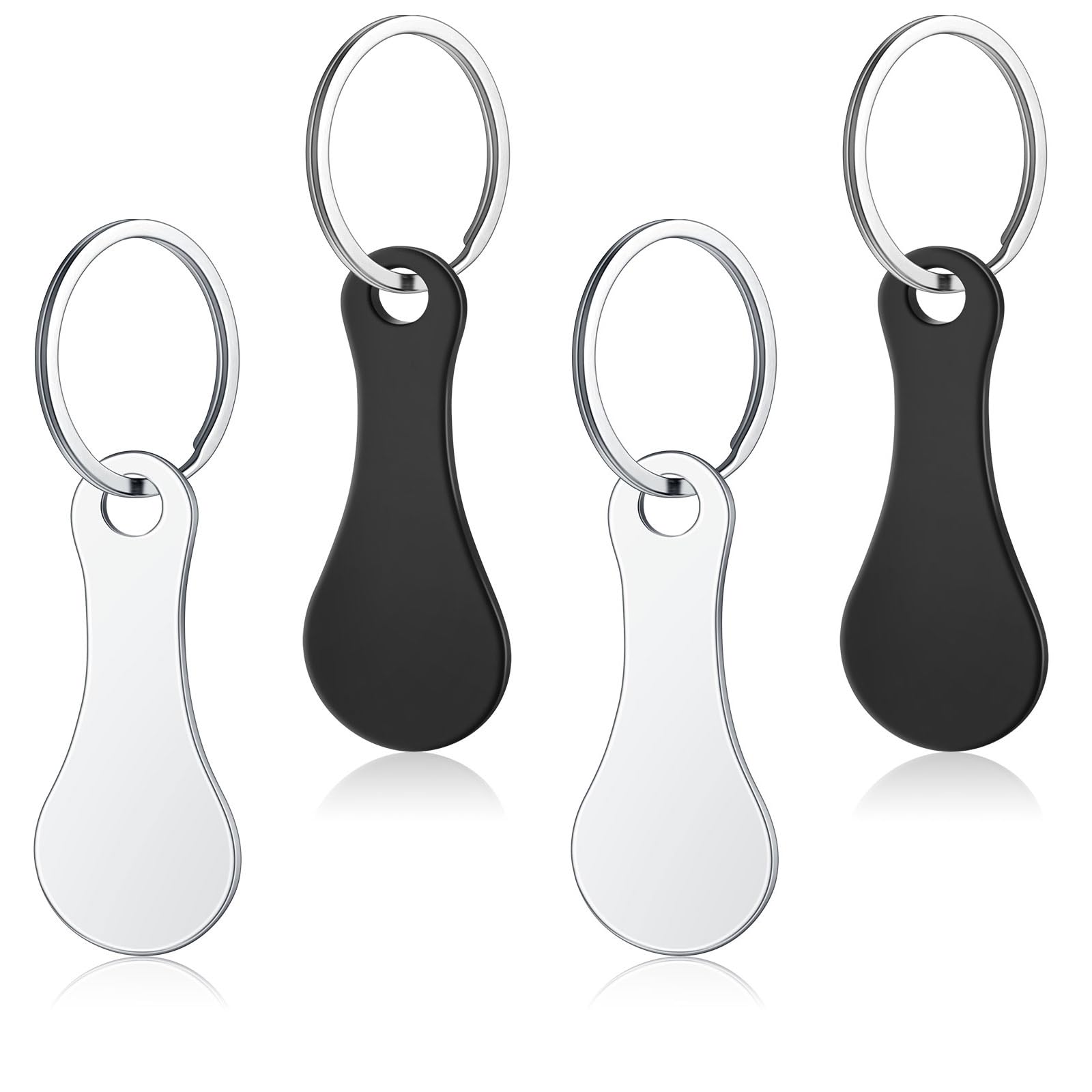 Shimeyao 4 Pcs Shopping Trolley Tokens Cart Keychains Key Ring