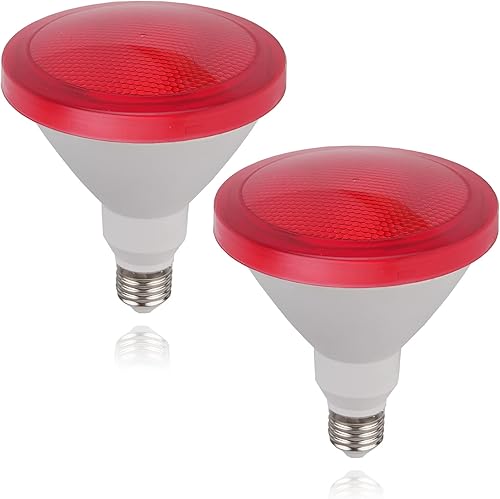 Miniatura 1 de CICINY Par38 - Bombilla de inundación roja de 15 W (equivalente a 100 vatios), luces LED rojas con base E26, paquete de 2 unidades, decoración de