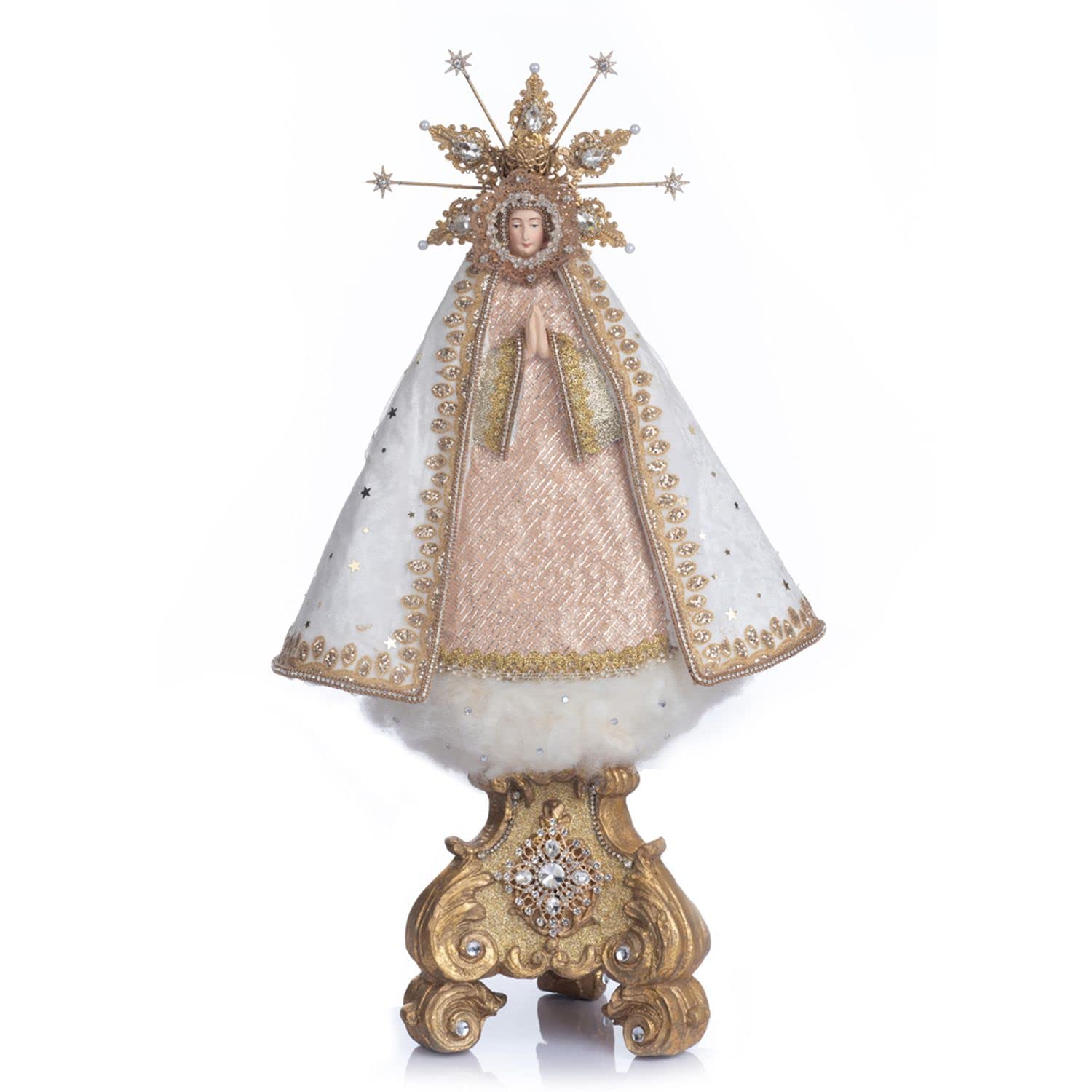 Katherine's Collection 2023 Starry Nights 21" Celestial Madonna, White/Gold