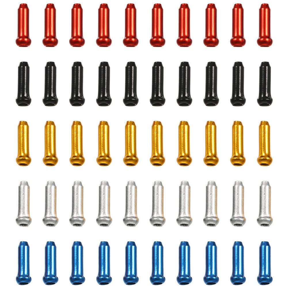 Toddmomy 100pcs Bike Cable End Caps Bike Brake Cable End Tips Inner Line Cover Wire End Cap Crimps for Road Mountain Bicycle