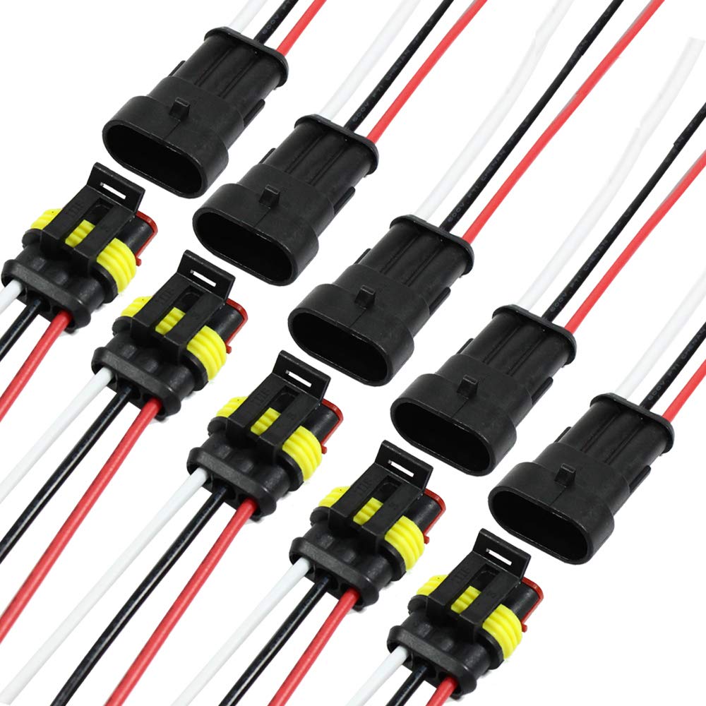 Buy 3 Pin Way Auto Waterproof Electrical Connector Pigtail With Wire 18