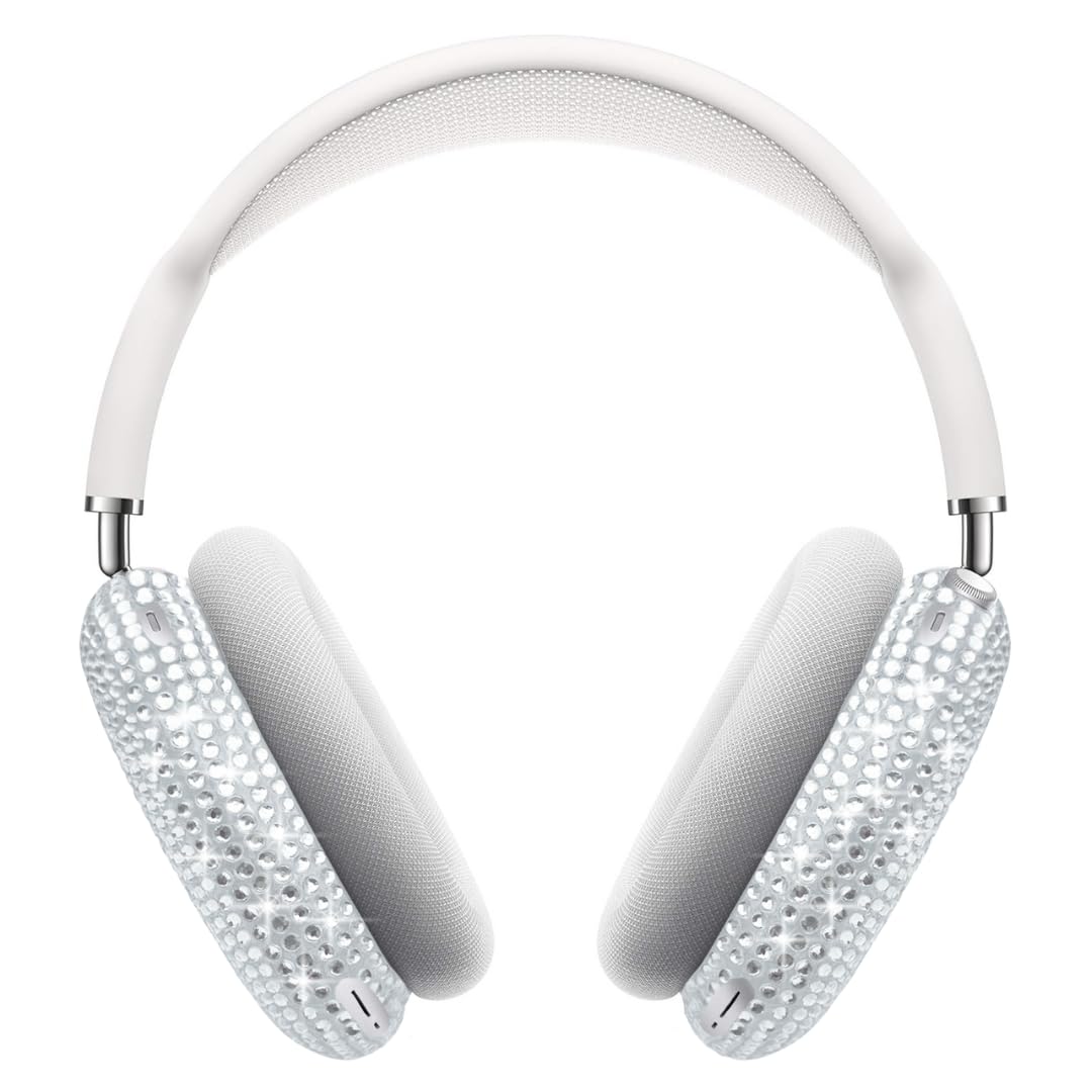 Crystal Cover for Airpods Max, Bling Rhinestone Apple Headphone Case Sparkling Cute Glitter Airpod pro max Ear Covers Protective Accessories