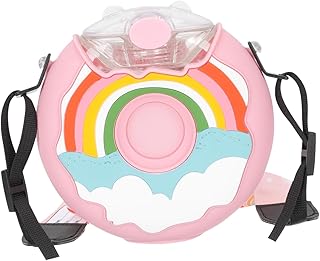 HONMEET Copo De Donut Copos De Água Para Crianças Copo Com Canudinho De Palha Para Garrafa De Água De Bebê Garrafas De Água De Plástico Copos De Palha Jarro De Água Portátil Copo De Água