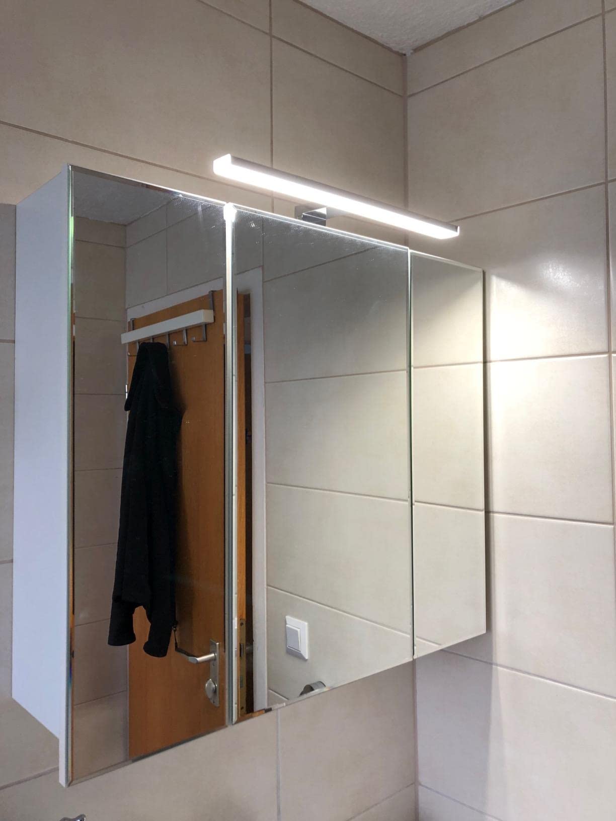 Lámpara LED de Espejo 10W 820LM Lámpara de Baño, Blanco Neutro 4000K Lámpara LED de Pared Luz de Gabinete IP44 230V Luz de Espejo de Baño de 40cm