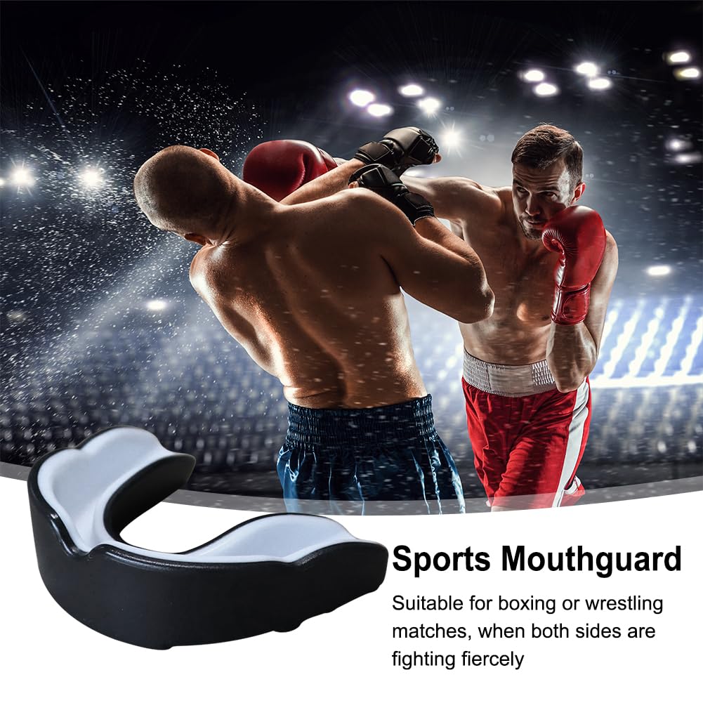 Protector Bucal MMA Artes Marciales Protector Bucal Deportes de Combate Protector Bucal Deportivo fora Fútbol Lucha Hockey Lacrosse Boxeo fora Deportes de Combate de Contacto (Negro B