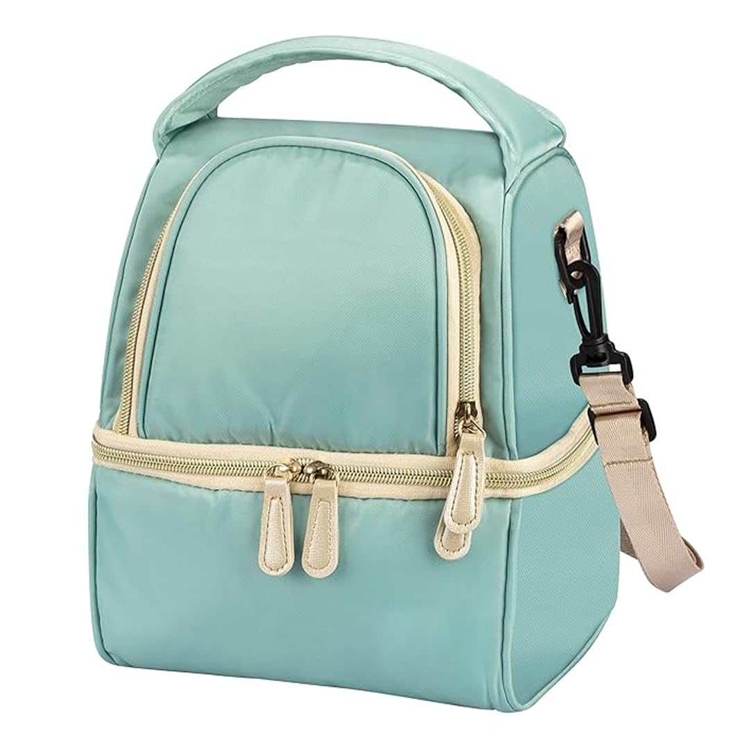 compact mother bag for baby travel multipurpose diaper bag with pocket for milk bottles & lunch box, lightweight baby essential breast milk cooler pump bag for daily use adjustable strap